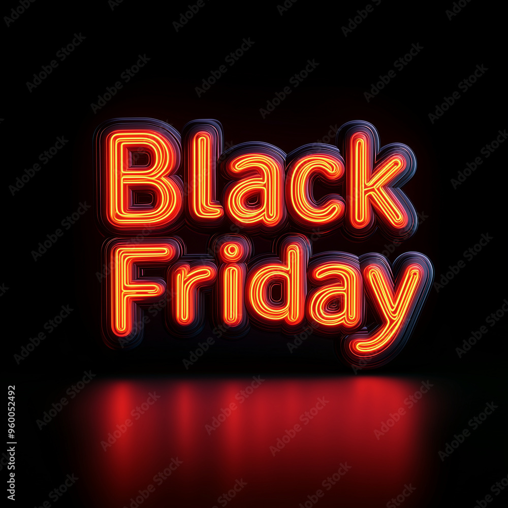 A neon sign that says Black Friday. The sign is lit up in red and is on a black background A neon sign that says Black Friday. The sign is lit up in red and is on a black background