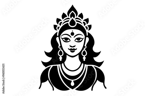 durga puja isolated icon. simple element illustration from india concept icons. durga puja editable logo sign symbol design on white background. can be use for web and mobile