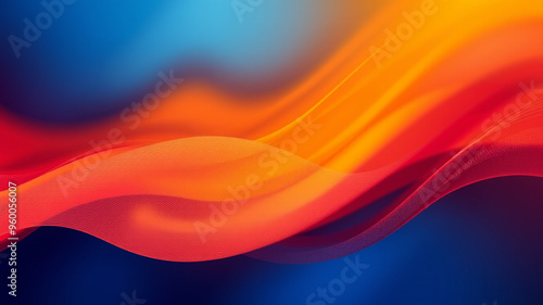 Abstract background yellow blue red color flow grainy wave dark noise texture
