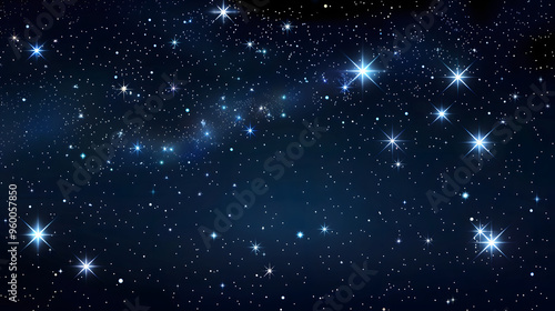 Wallpaper Mural A beautiful image of bright stars twinkling in the dark night sky, showcasing the vastness and beauty of outer space with celestial bodies shining in the cosmos. Torontodigital.ca