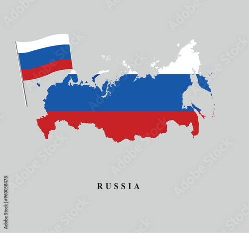 russian federation map flag