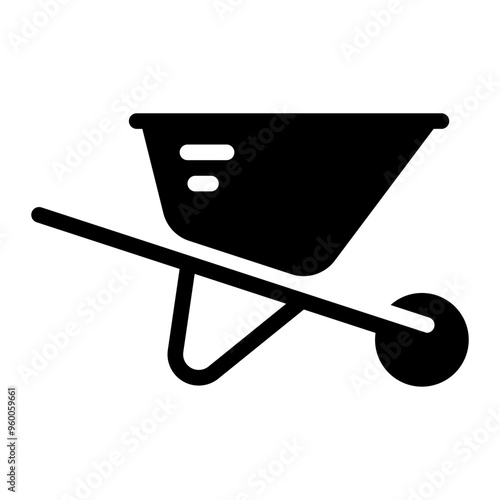 wheelbarrow glyph icon