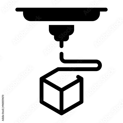 3d printer glyph icon