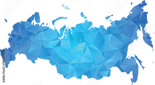 Russia Map geometric rumpled triangular low poly style gradient vector