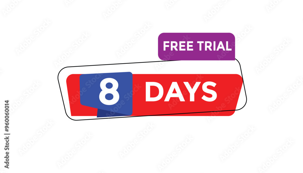 8 days free trial Countdown number banner templates. time icon. Vector Illustration
8 days free trial Countdown number banner templates. time icon. Vector Illustration