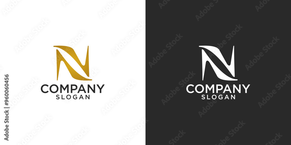Fototapeta premium letter N abstract monogram logo vector design