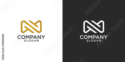 letter N abstract monogram logo vector design