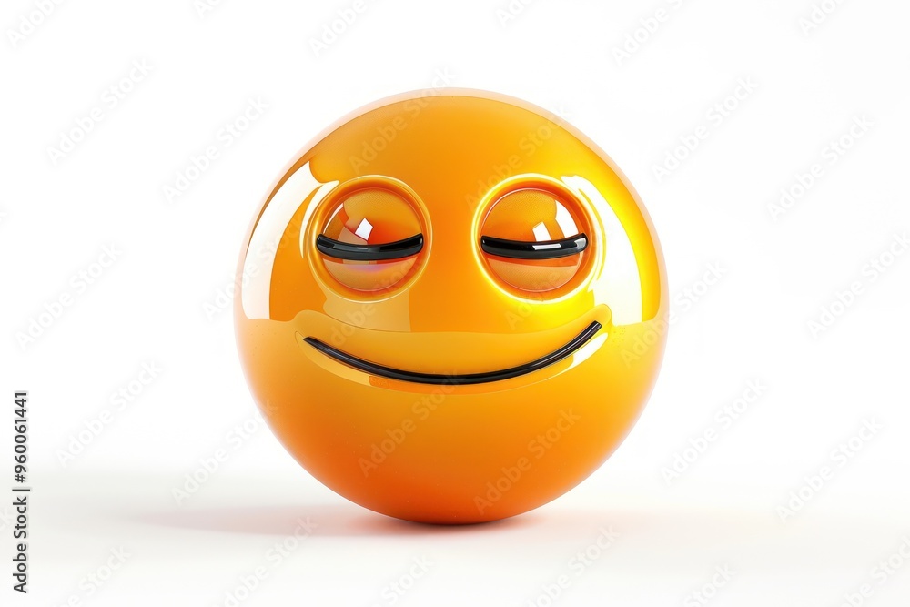 A face with rolling eyes emoji icon with a glossy reflective surface isolated on a white background A face with rolling eyes emoji icon with a glossy reflective surface isolated on a white background