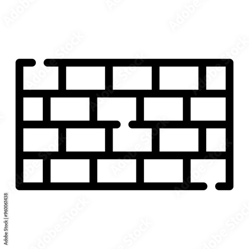 brick wall line icon