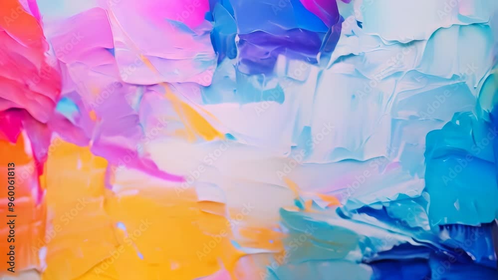 custom made wallpaper toronto digitalPainting close-up texture background with blue, orange and yellow colors, Fragment of a multicolored texture painting, Abstract art background