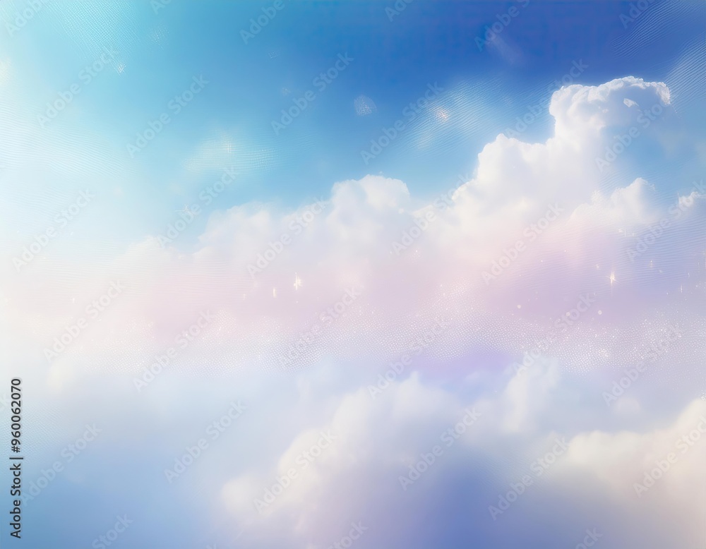 Fancy backdrop of glittering fluffy clouds and sky Fancy backdrop of glittering fluffy clouds and sky