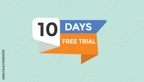 10 days free trial Countdown number banner templates. time icon. Vector Illustration 
