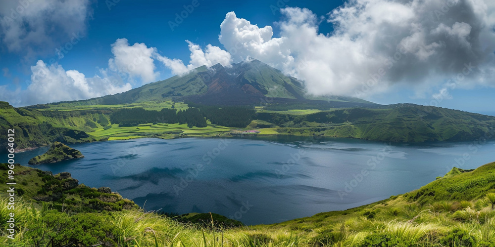 Drone fly over water surface of the lake with hill and mountain on the background. The surface of the lake reflects the natural scenery around the lake.Menjer lake, Indonesia
Drone fly over water surface of the lake with hill and mountain on the background. The surface of the lake reflects the natural scenery around the lake.Menjer lake, Indonesia