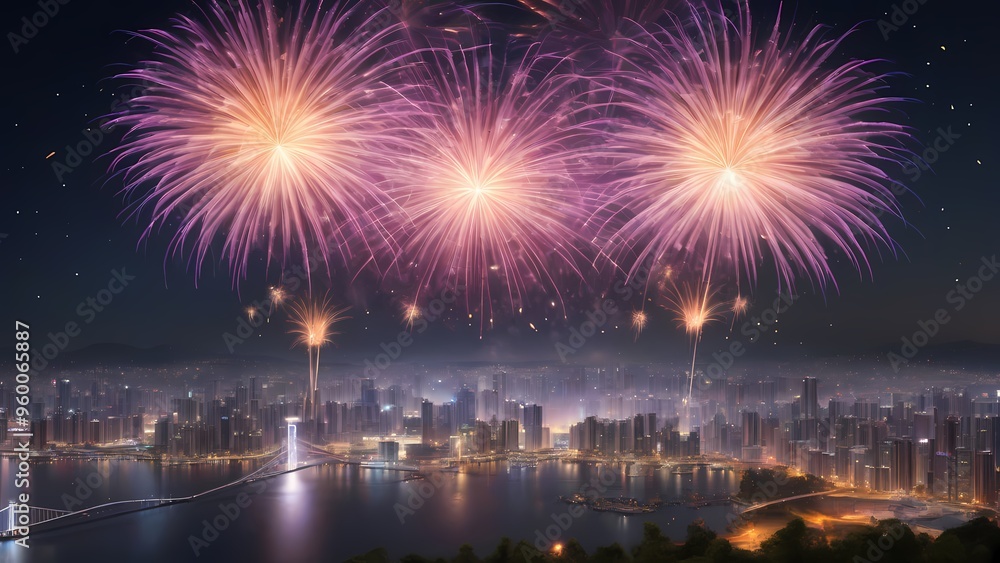 fireworks over the bright city fireworks over the bright city