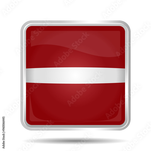 Free Download High-Resolution Latvia Flag with Silver Chrome Frame in 3D Glossy Style - Isolated on White Background, Editable and Scalable Vector EPS for Icon, Symbol, or Background Design - GFXLoad