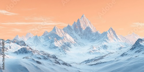 Majestic Mountain Peak at Sunset in Glowing Colors