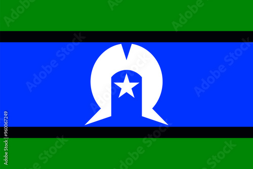 Australian Torres Strait Islander national symbol. Flag of the Australian Torres is a sign symbol. photo