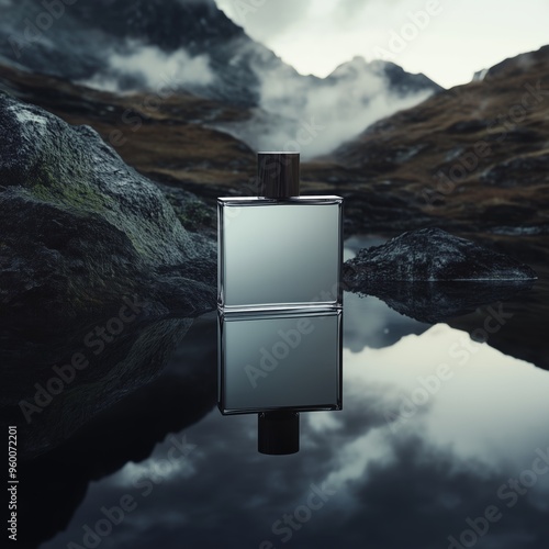 fine art photography white perfume dark mountainwater cinematic shot grey colorgrading film effects light photo