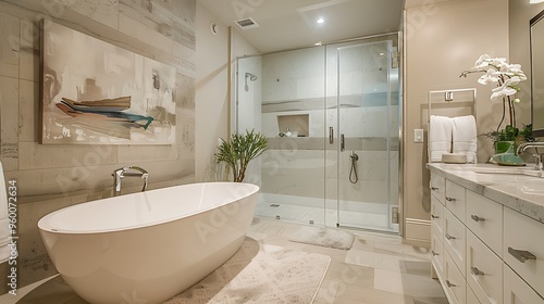 Wallpaper Mural Imagine the serene ambiance of a spa-like bathroom with a soaking tub  Torontodigital.ca