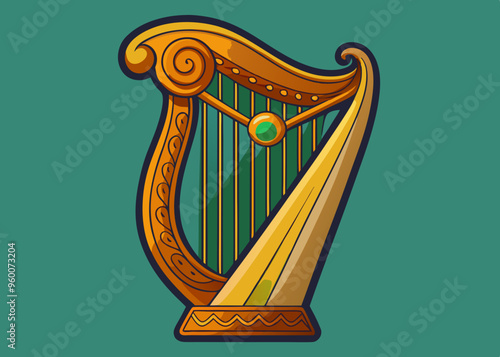 Vector drawing of a harp
