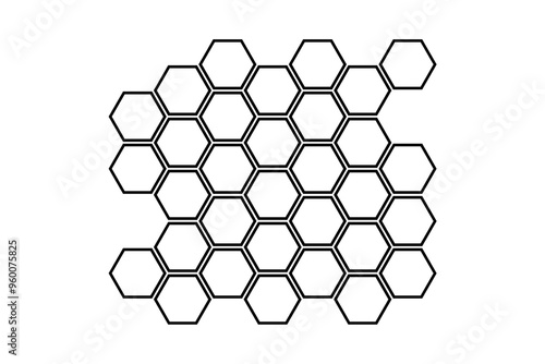 Honey comb icon. Propolis honeycomb structure. Honey, pollen, wax, parchment and bee products in sketch style. Stock black and white vector illustration isolated on a white background.