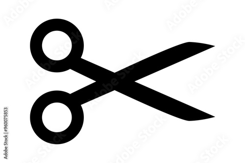 Scissors icon. Simple silhouette of open scissors. Scissors logo icon. Stock vector illustration isolated on a white background.