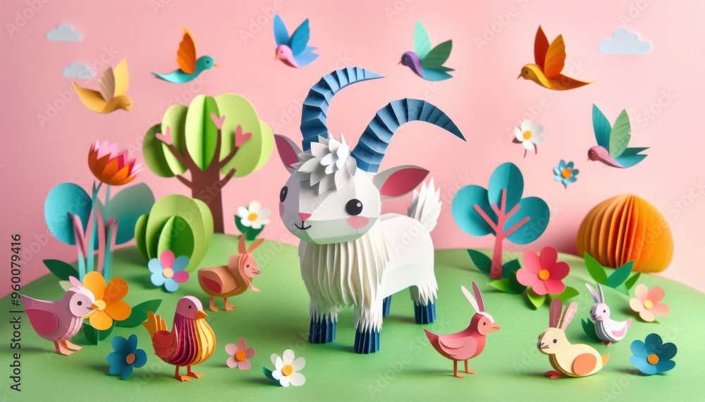 origami goat in the jungle origami goat in the jungle