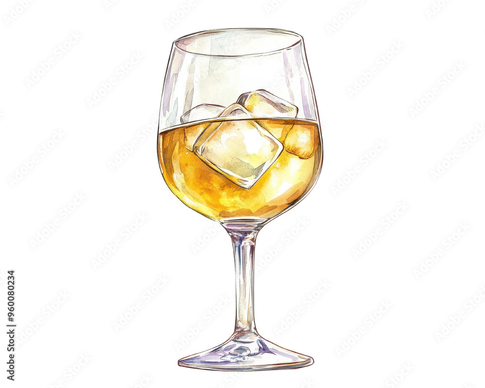 Elegant wine glass filled with whiskey on the rocks. Perfect for bar menus, drink recipes, cocktail promotions, and alcohol-related content. Elegant wine glass filled with whiskey on the rocks. Perfect for bar menus, drink recipes, cocktail promotions, and alcohol-related content.