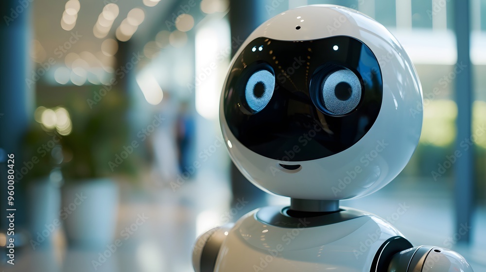 A modern robot with a friendly look AI generated A modern robot with a friendly look AI generated