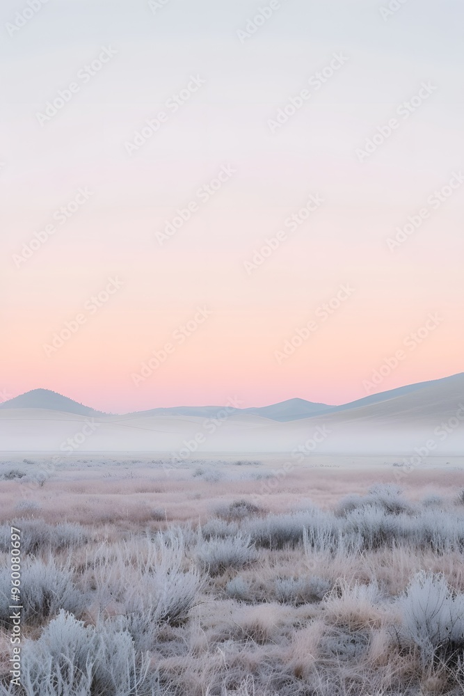 A pastel sunrise casting soft light on a minimalist landscape AI generated A pastel sunrise casting soft light on a minimalist landscape AI generated