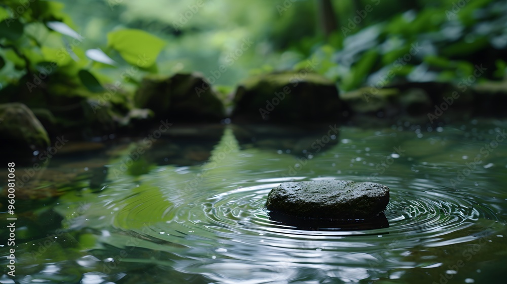 A pebble causing ripples in a serene still pond   AI generated illustration