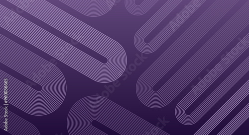 Classic, Retro, Modern Abstract dark purple gradient background with geometric pattern concentrical lines. Technology vector background with parallel lines
