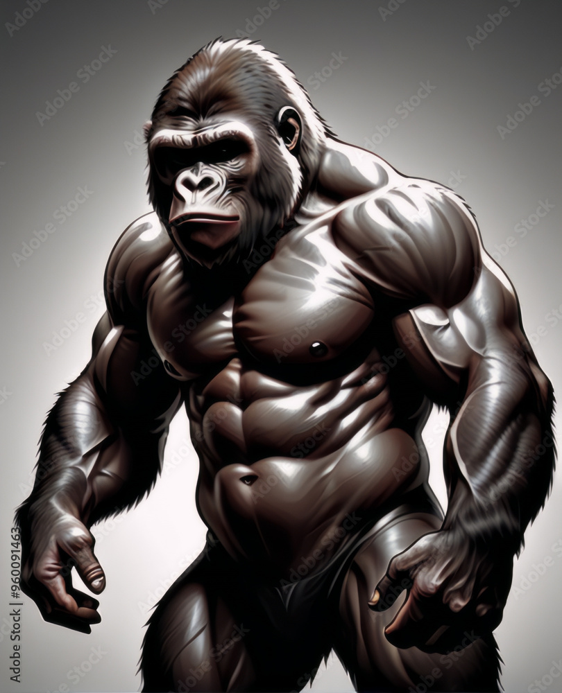 an angry gorilla illustration image muscular an angry gorilla illustration image muscular