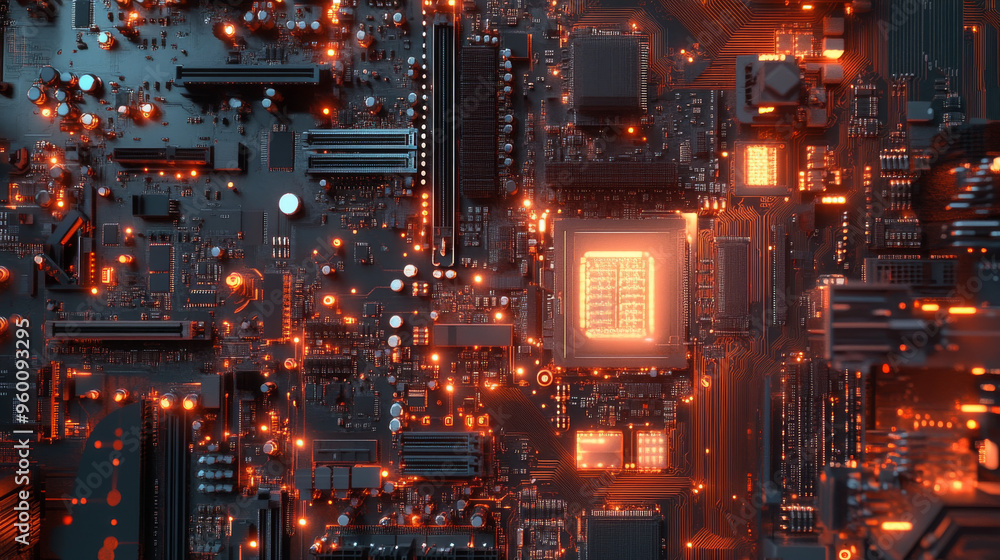 A cool, abstract image of a computer motherboard. It's perfect for explaining technology, science, or education. You can even use it as a moving background on your computer screen. A cool, abstract image of a computer motherboard. It's perfect for explaining technology, science, or education. You can even use it as a moving background on your computer screen.