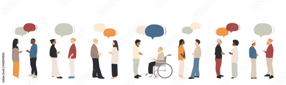Different people talk to each other. Communication concept. Different people talk to each other. Communication concept.