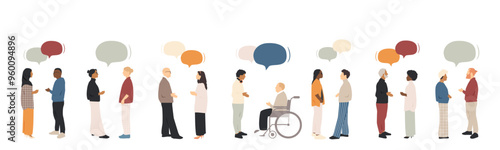 Different people talk to each other. Communication concept.