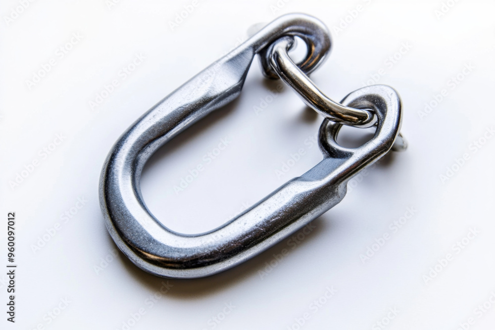 Ultra-Realistic UHD Photo of a Rock Climbing Carabiner on White Background Ultra-Realistic UHD Photo of a Rock Climbing Carabiner on White Background