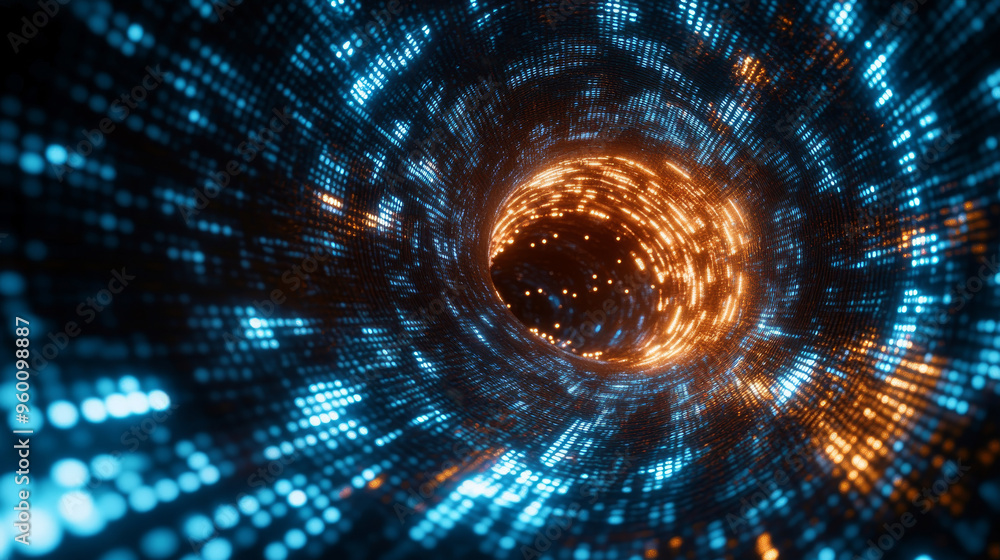 A swirling vortex of binary code, with glowing streaks of light and a blurred background. The code appears to be moving rapidly, creating a sense of depth and speed. A swirling vortex of binary code, with glowing streaks of light and a blurred background. The code appears to be moving rapidly, creating a sense of depth and speed.
