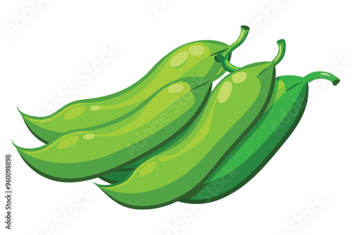 Green Beans vector illustration isolated in white background