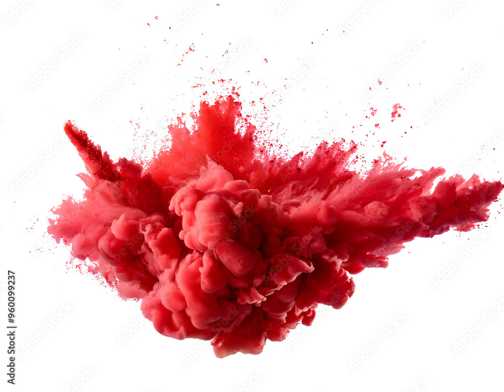 roter Rauch, explodierend, isoliert auf weißen Hintergrund, Freisteller,Transparent roter Rauch, explodierend, isoliert auf weißen Hintergrund, Freisteller,Transparent