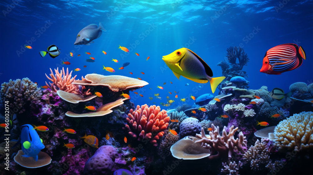 Fototapeta premium Beautiful seafish underwater on nature background
