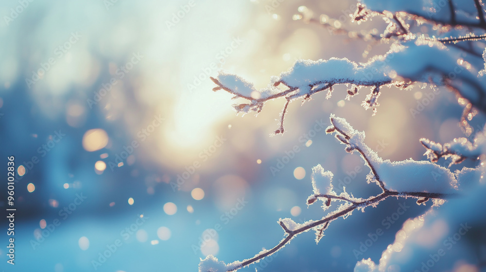 Obraz premium Winter snowy landscape wallpaper