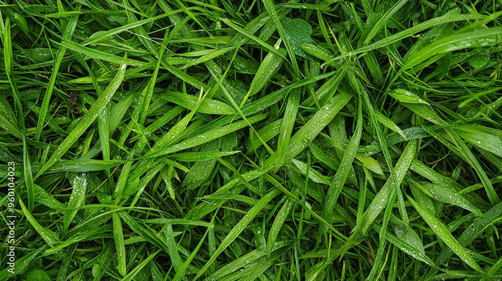 A close-up of fresh green grass, vibrant and lush A close-up of fresh green grass, vibrant and lush
