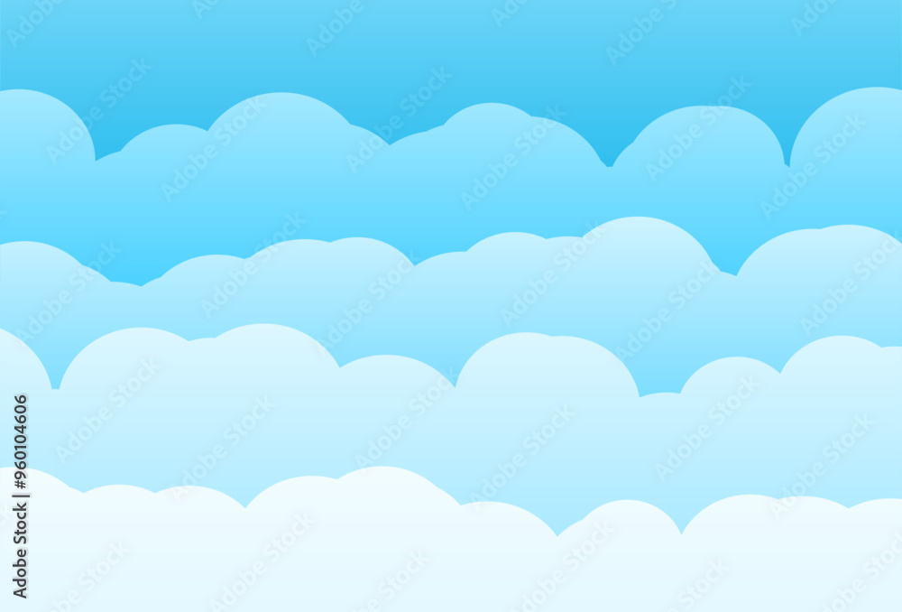 Pastel blue sky with cloud for summer and spring background. Vector illustration. Abstract Nature wallpaper Pastel blue sky with cloud for summer and spring background. Vector illustration. Abstract Nature wallpaper