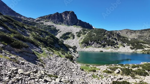 Amazing Summer Landscape of Rila mountain near The Dead and The Fish Lakes, Bulgaria photo