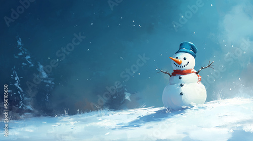 Christmas Snowman Background Wallpaper