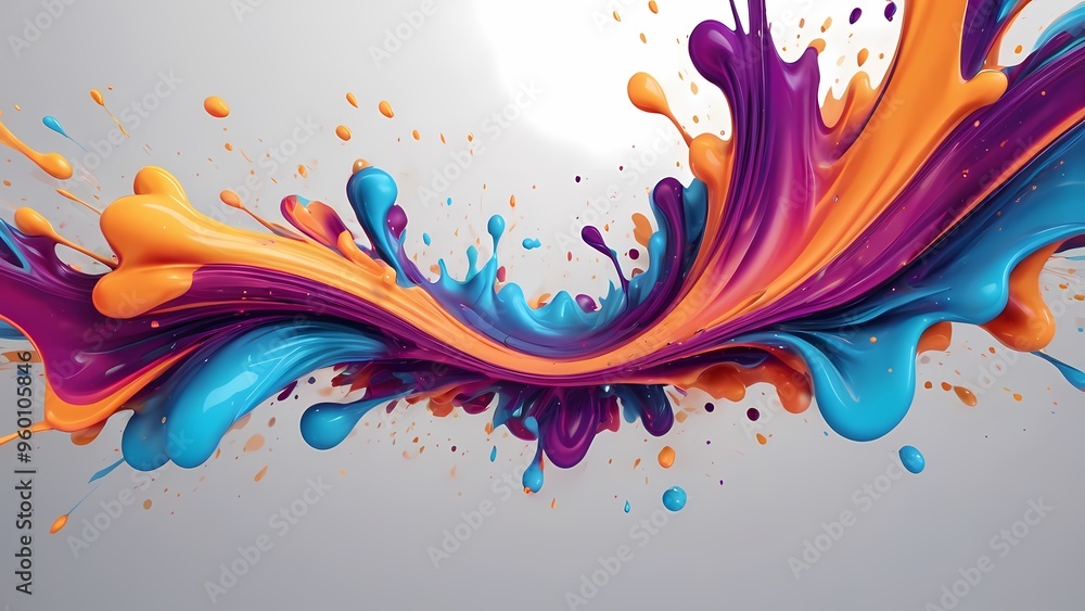 Fototapeta premium abstract background with colorful liquid splashes