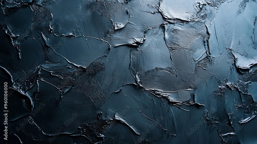 A painting of a wall with a blue background and a lot of paint splatters A painting of a wall with a blue background and a lot of paint splatters