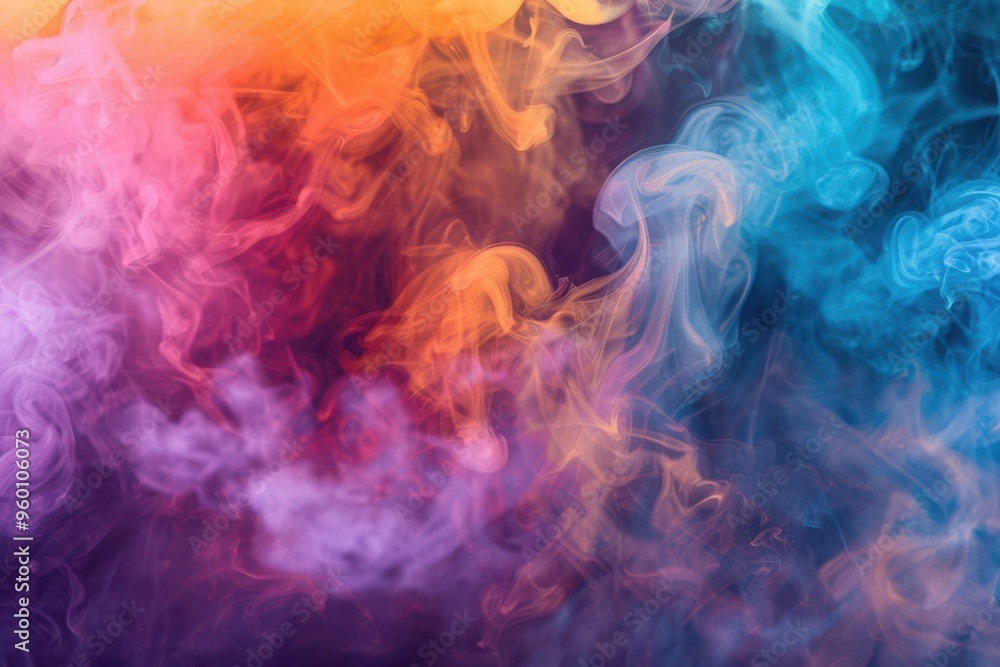Abstract Artistic Scene Featuring Dynamic and Colorful Smoke with Fluid Motion Abstract Artistic Scene Featuring Dynamic and Colorful Smoke with Fluid Motion