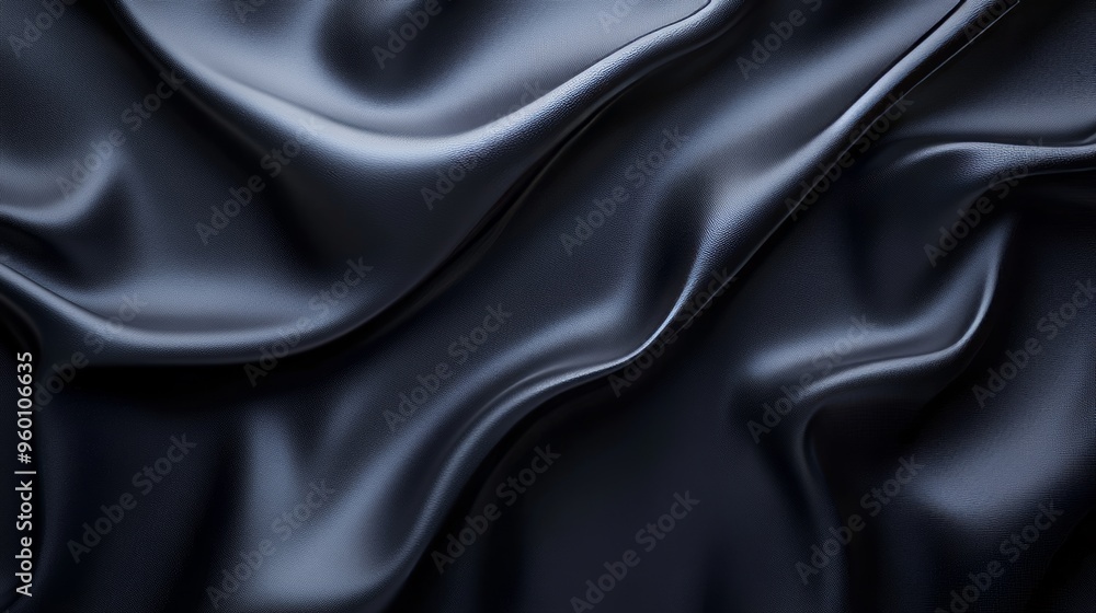 A black fabric with a pattern of waves A black fabric with a pattern of waves